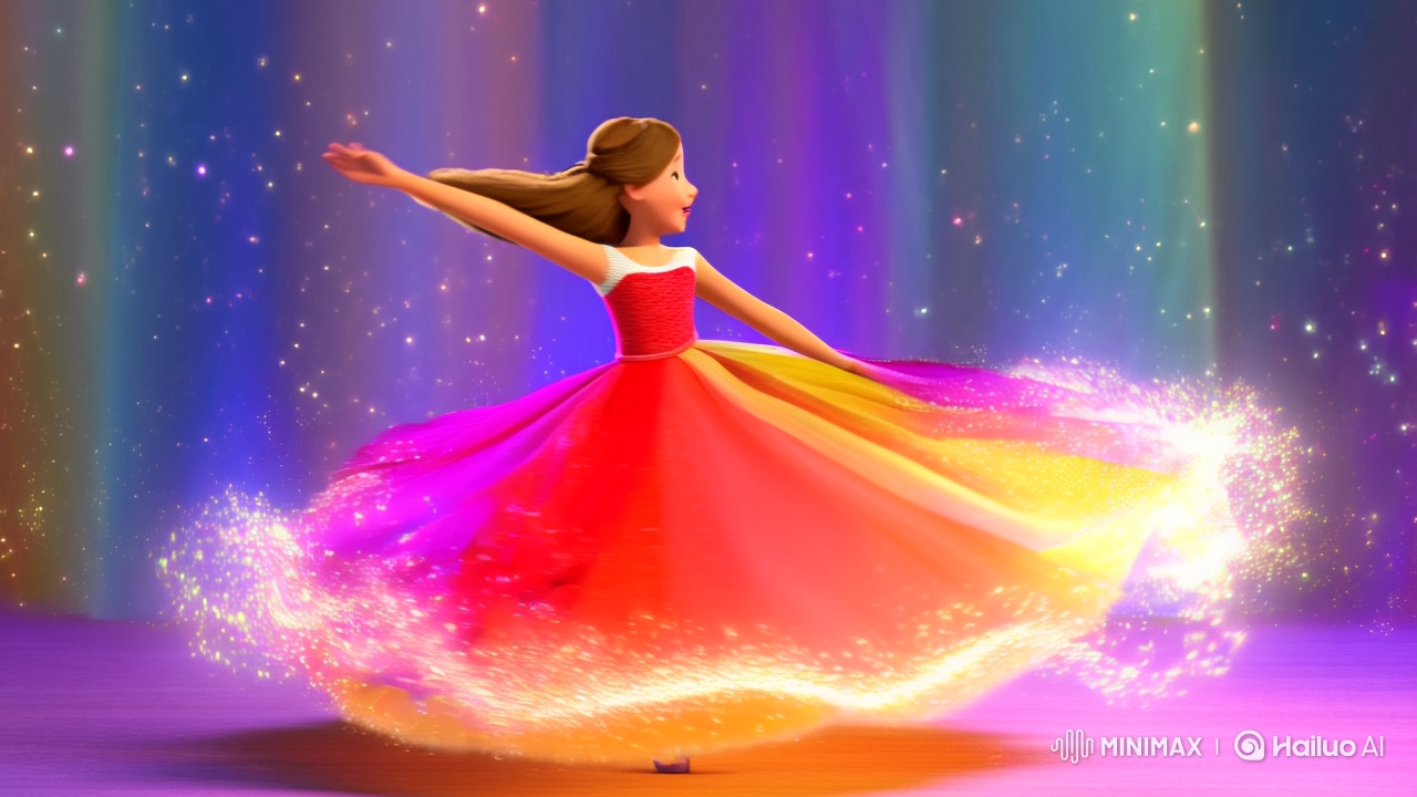 Girl Twirls in Vibrant Dress, Capturing Joyful Magic