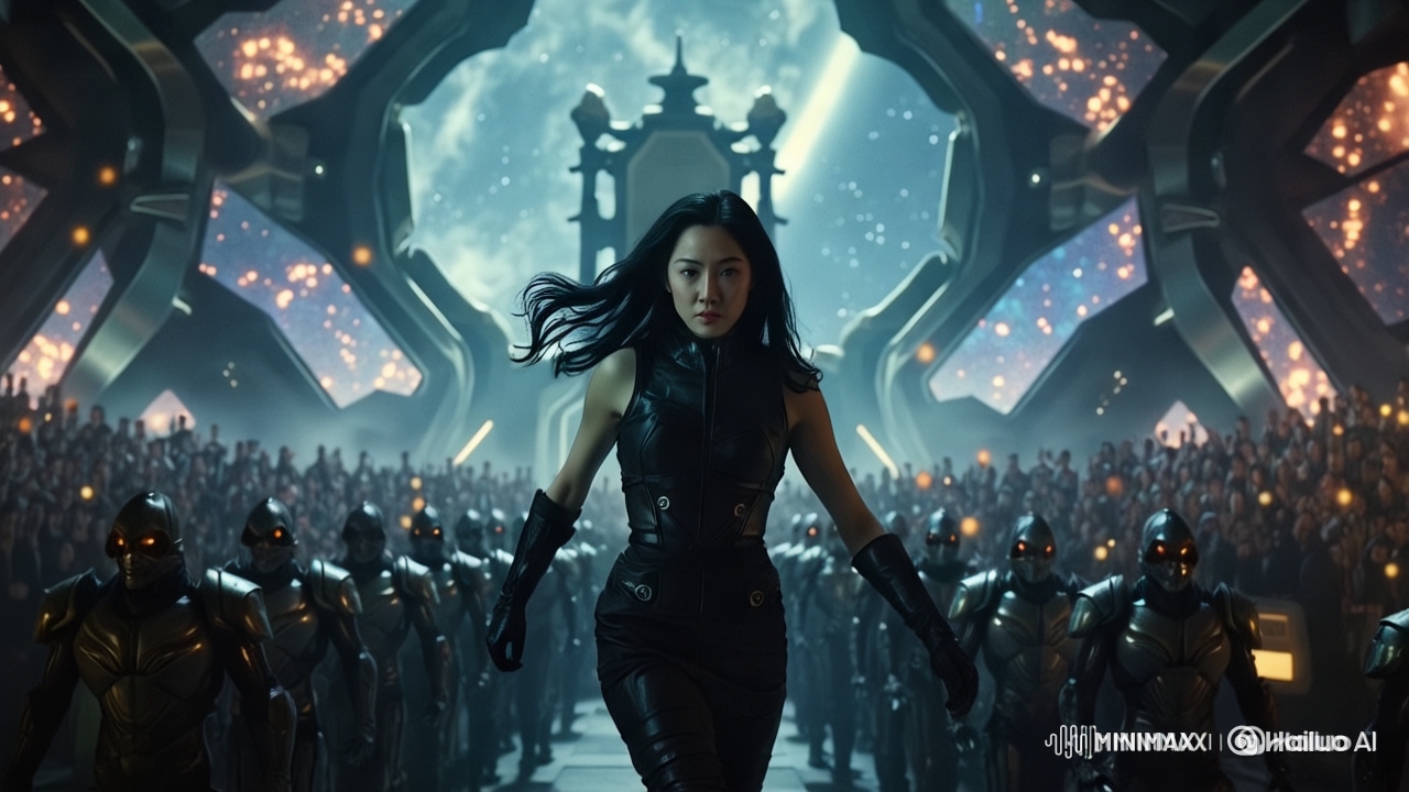 Asian Heroine Ascends Throne in Futuristic Sci-Fi Spectacle