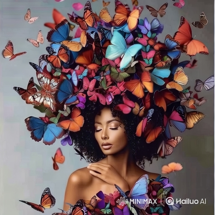 Magical Butterfly Portrait of Serene Woman