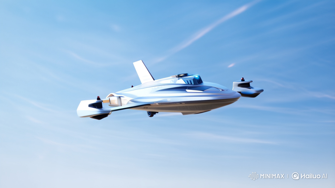 Futuristic Rocket Drone Soars in High-Tech Aesthetic Scene