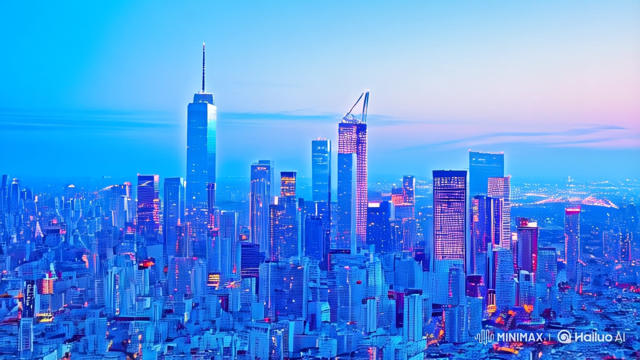 City Skyline: Day to Night Transformation