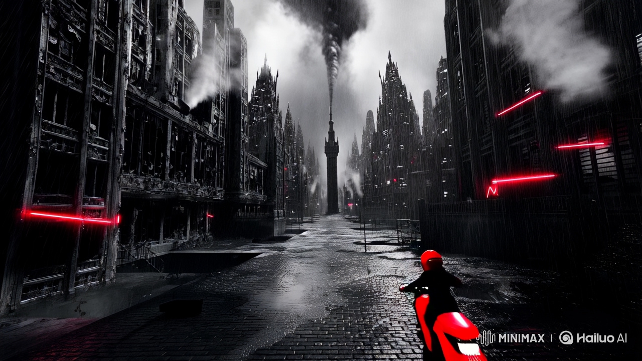 Dystopian Cityscape: Cinematic 8K HDR Panorama