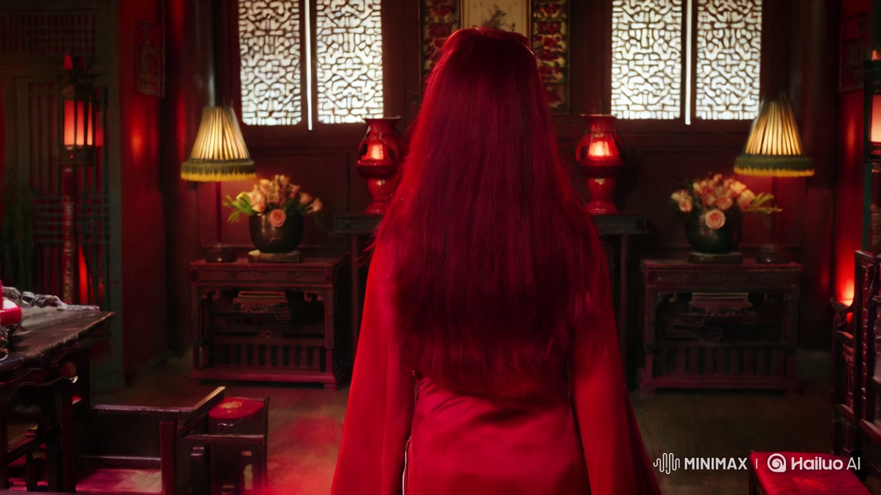 Elegant and Sinister: A Demonic Woman in Traditional Chinese Dress
