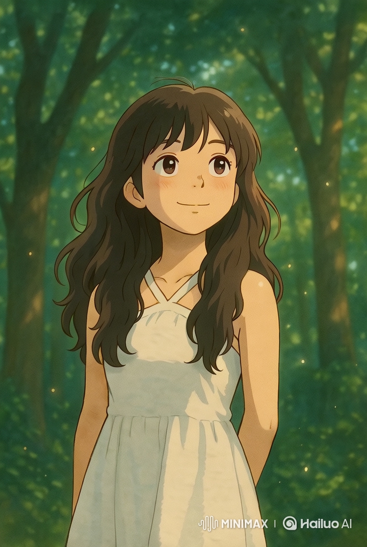 Magical Forest Portrait: Dreamy Girl in Soft Light