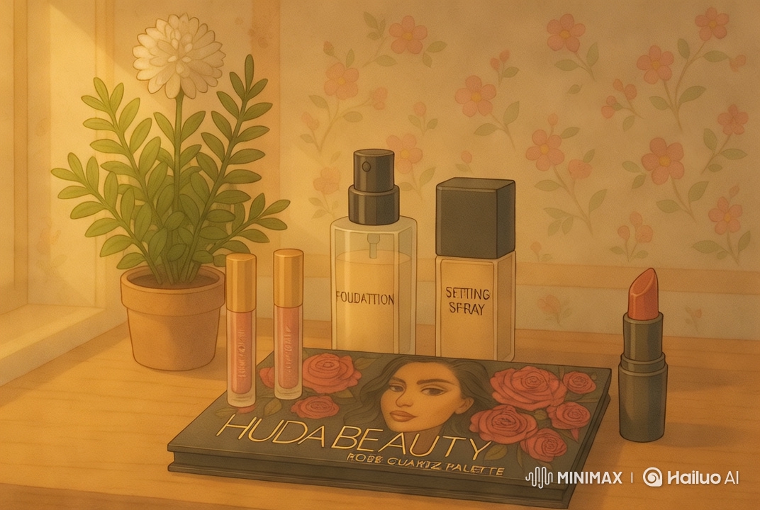 Magical Animation of Huda Beauty Palette with Animated Girl