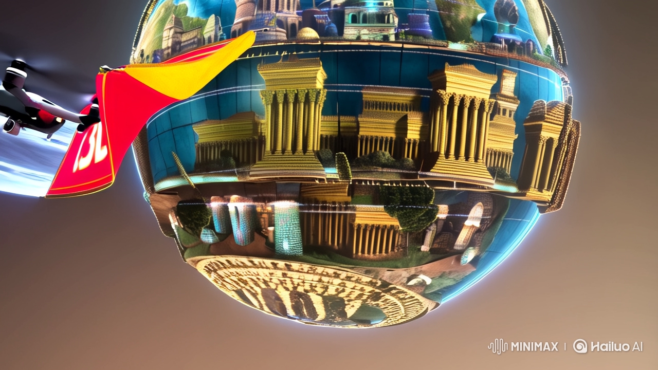 3D Rendered Sphere Showcases Wonders with Drone Cinematography
