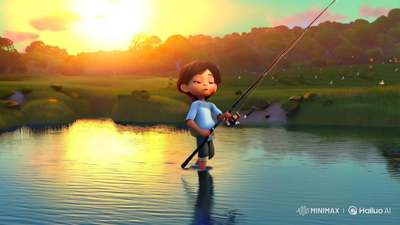 Early Morning Fishing Trip with Father and Child