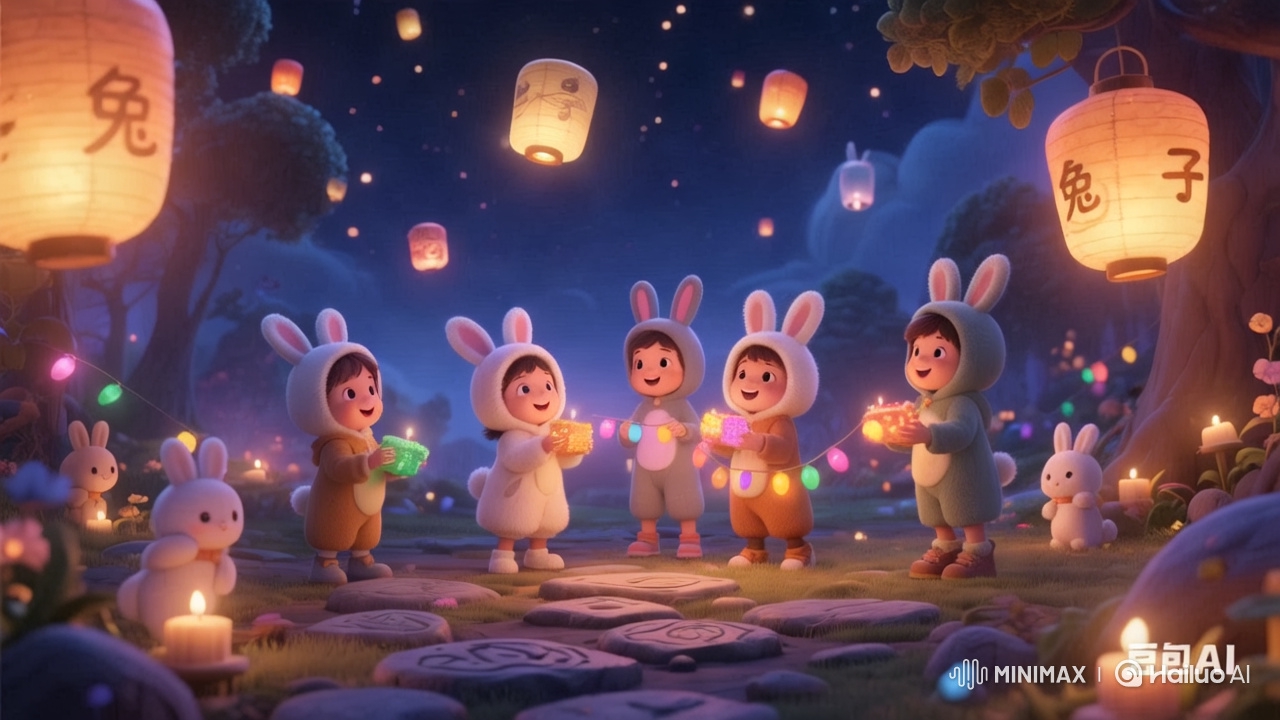 Children Celebrate Mid-Autumn Festival with Lanterns