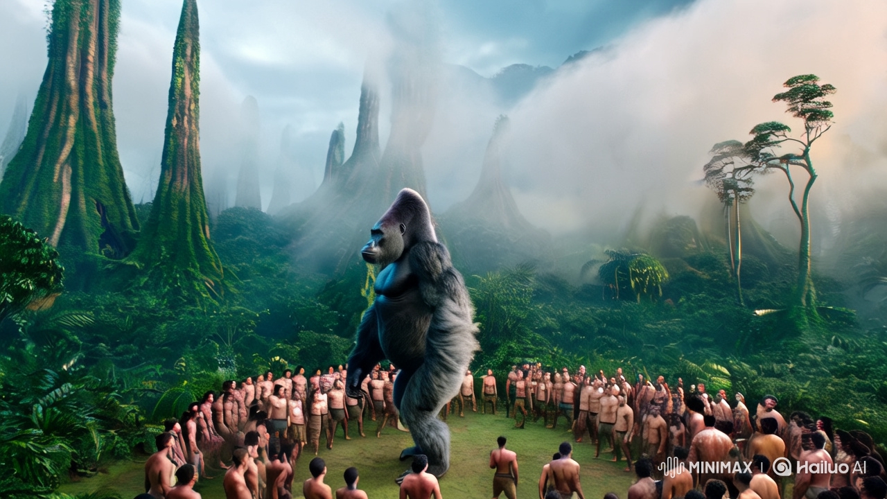 Jungle Dawn: Silverback Gorilla vs. Hundred Men