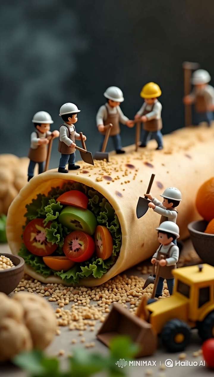 Artful Culinary Journey: Giant Roti Roll Creation