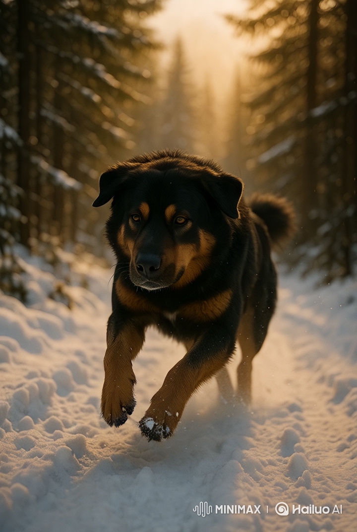 Bakharwal Dog Running Through Snowy Himalayan Trail
