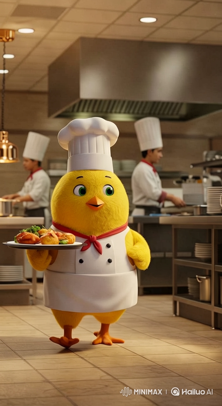 3D Animated Short: Chick Chef Struts Through Animated Kitchen