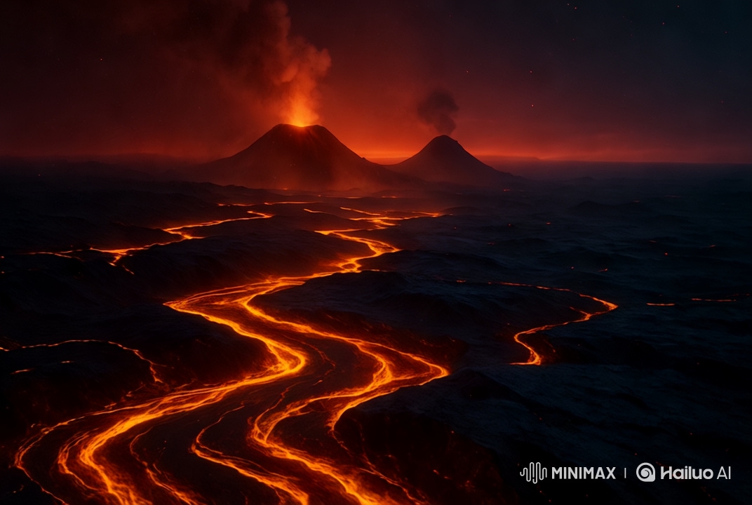 Aerial Cinematography of Lava Flows with Volcanic Soundscapes