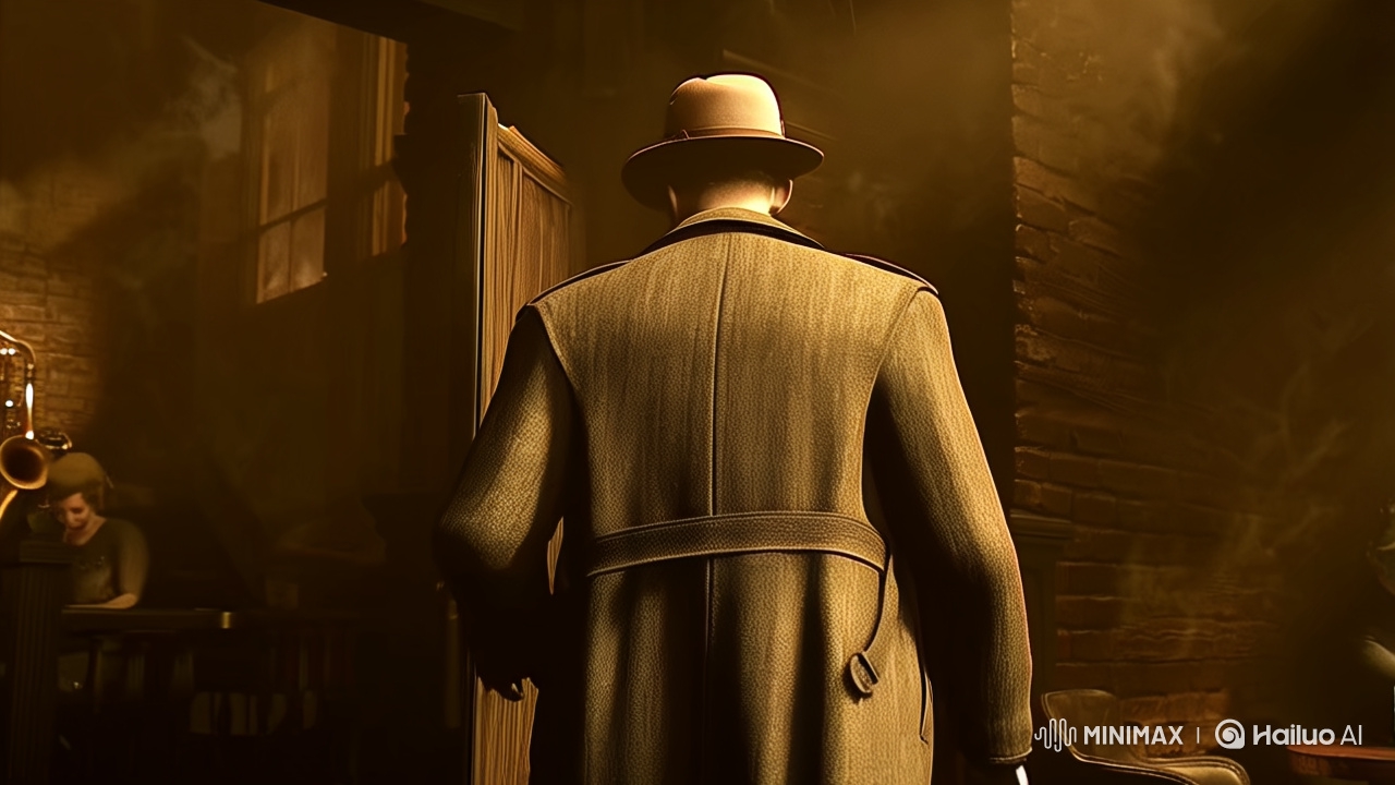 1940s Noir: Detective Interrogates in Jazz Bar
