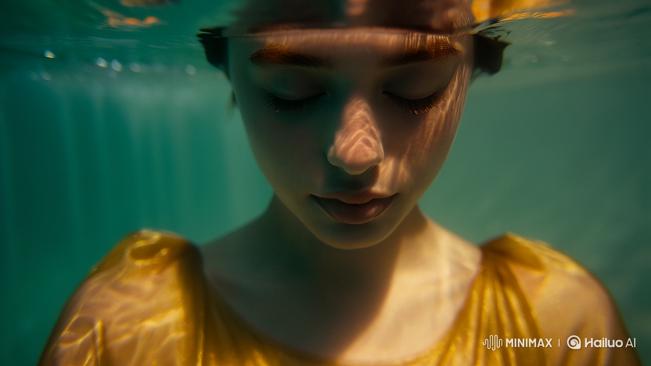 Dreamlike Portrait of Serenity in Aquatic Setting