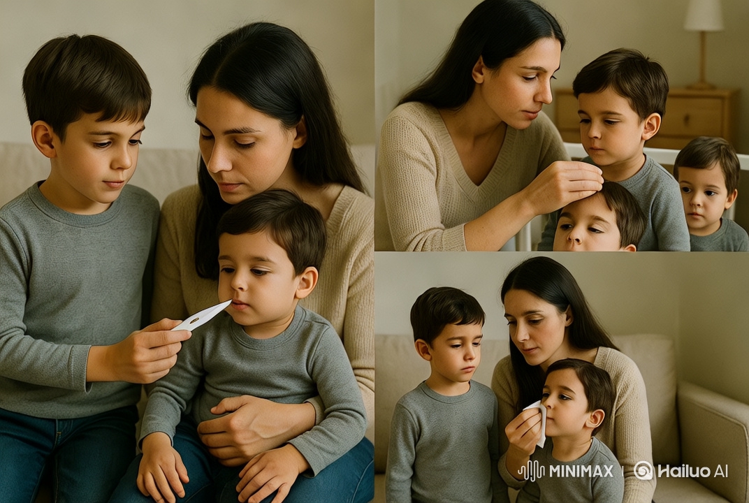 Mother's Tender Care and Family Bond Captured