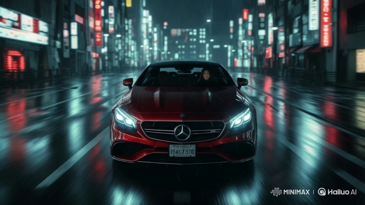 High-Speed Luxury Car Chase in Futuristic Cityscape