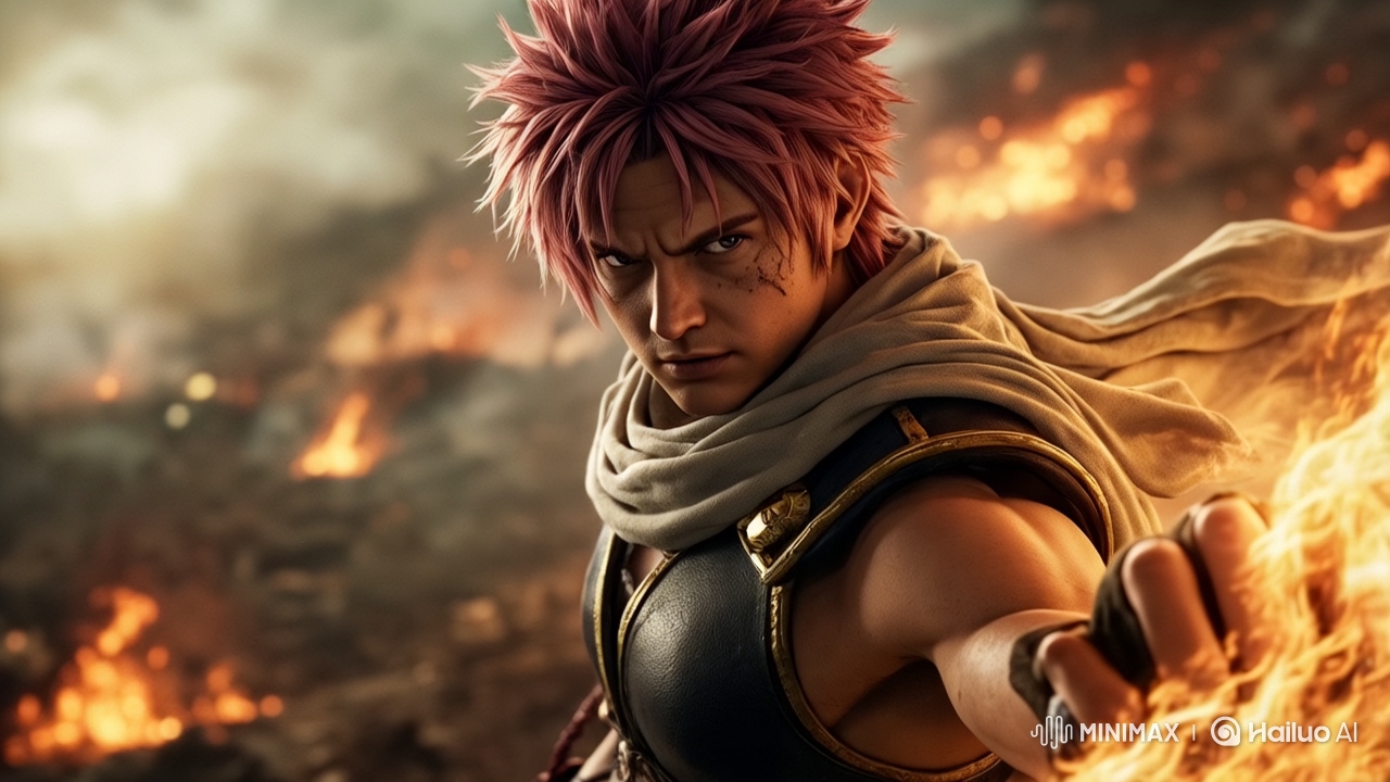 Realistic Natsu Dragneel: Epic Battle Scene in 4K HDR