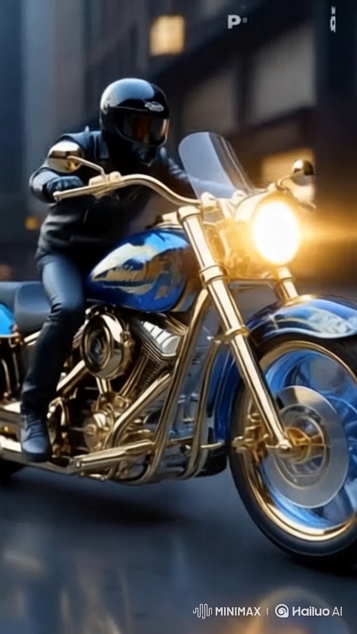 Luxury Cruiser Motorcycle Showcase in Modern Cityscape
