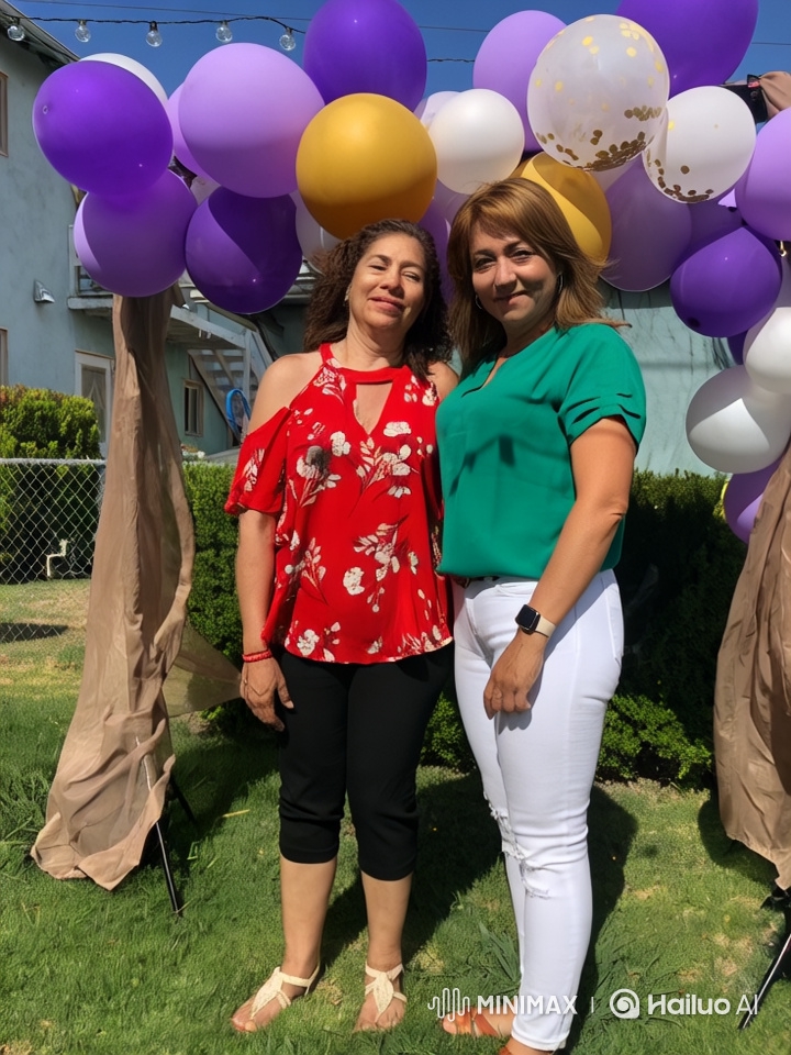 Mother-Daughter Bond in Colorful Backyard Celebration