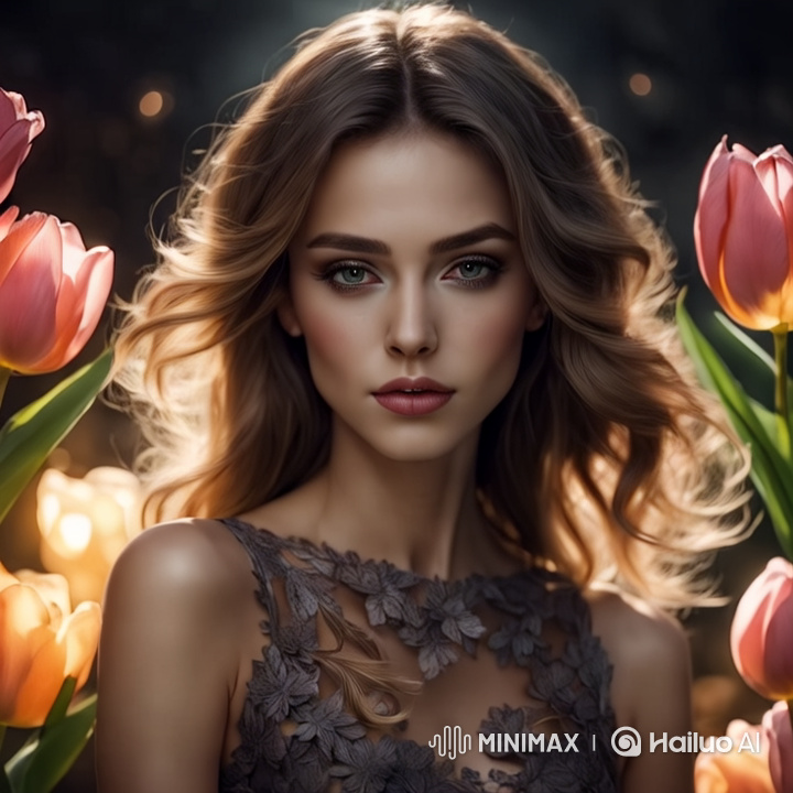Ultra-Detailed 8K 3D Portrait of a Girl Amidst Flowers