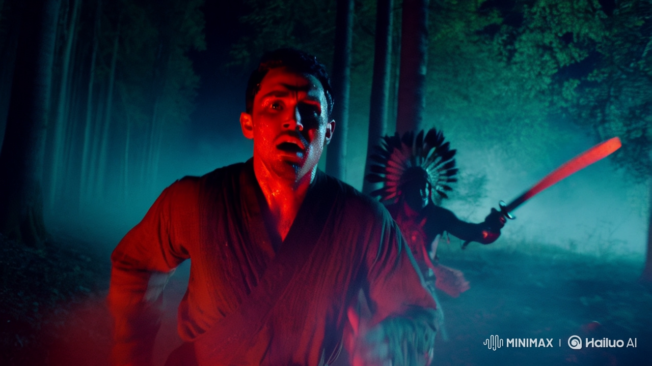 Pursuit in the Moonlit Forest: A Cinematic Chase