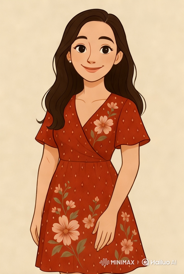 Girl in Red Dress Enjoys Dancing to Exciting Rhythm
