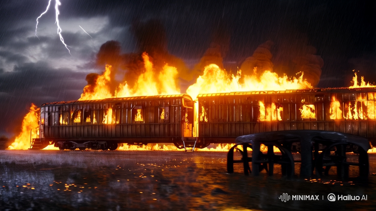 Train Carriage Inferno: A Cinematic Spectacle of Chaos