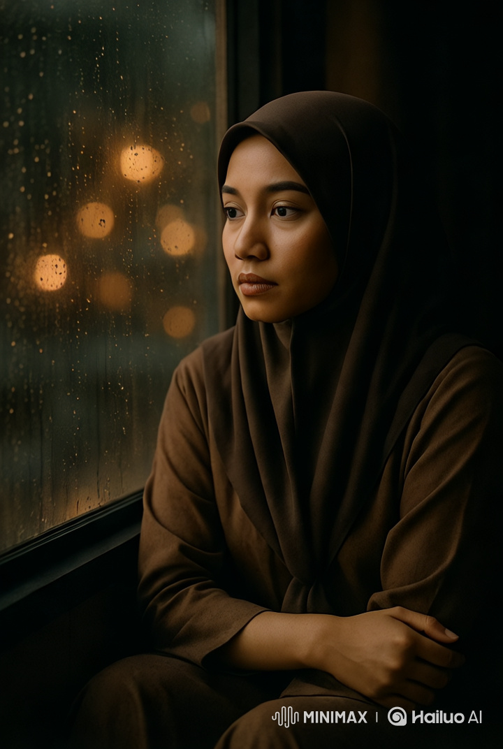 Quiet Conversation by the Window with Soft Lighting