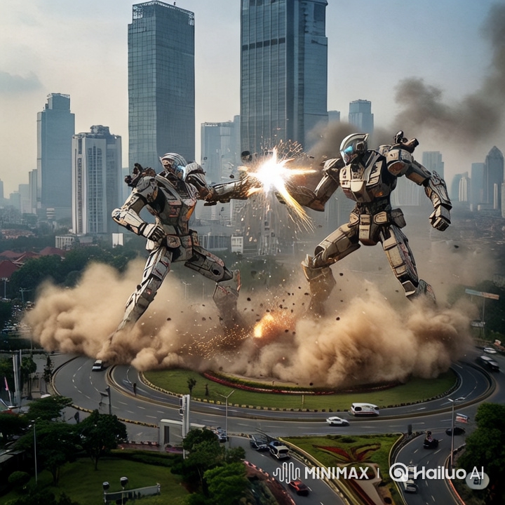 Hyper-Realistic Robots Battle at Monas, Jakarta