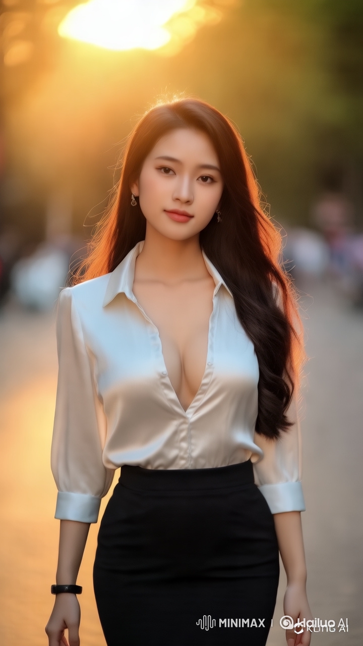 Elegant Fashion Model Strut in Golden Light