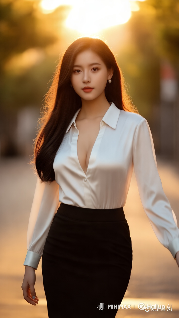Fashion Model's Graceful Walk Captured in Elegant Tracking Shot