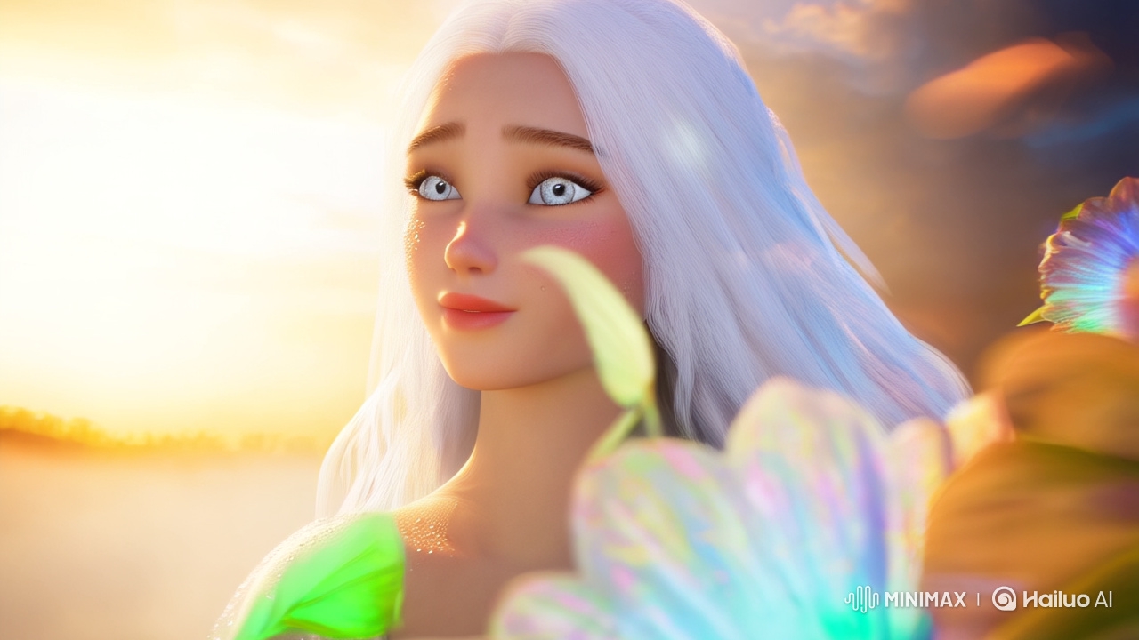 Magical Cinematic Tracking Shot of Enchanted Woman