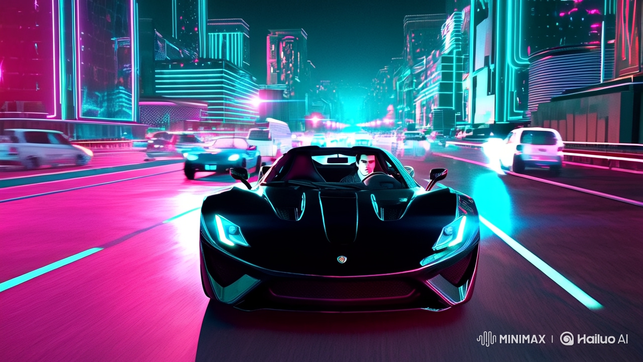 Cyberpunk Car Chase: Neon Night Pursuit
