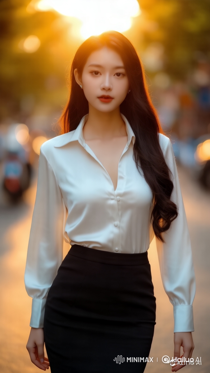 Fashion Model Strides with Grace in Urban Setting