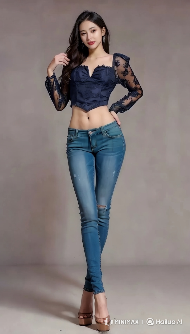 Elegant Model Showcases Fashion with Graceful Movements