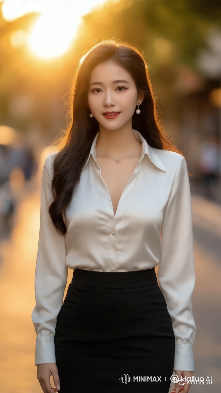 Fashion Model Showcase in Elegant Sunset Setting
