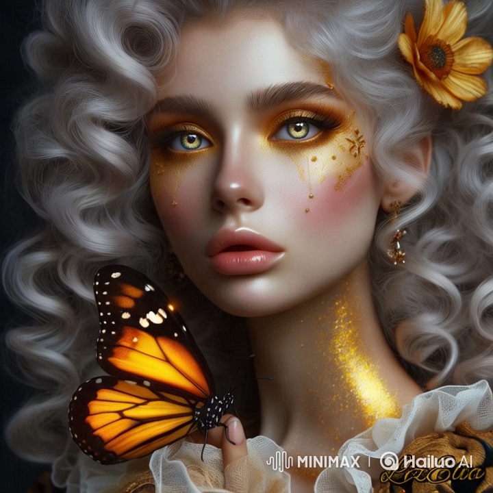 Woman and Glowing Butterfly: A Moment of Ethereal Beauty