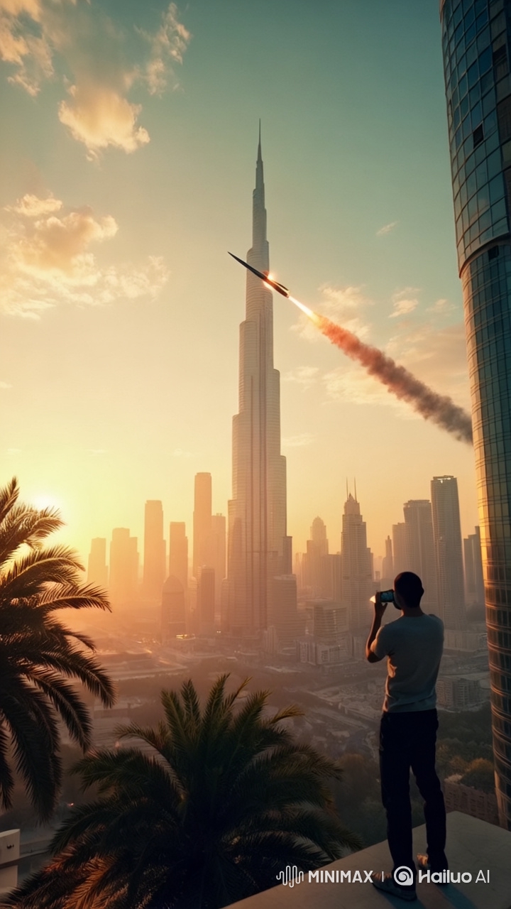 Dubai's Skyline: Before and After a Missile Strike on Burj Khalifa