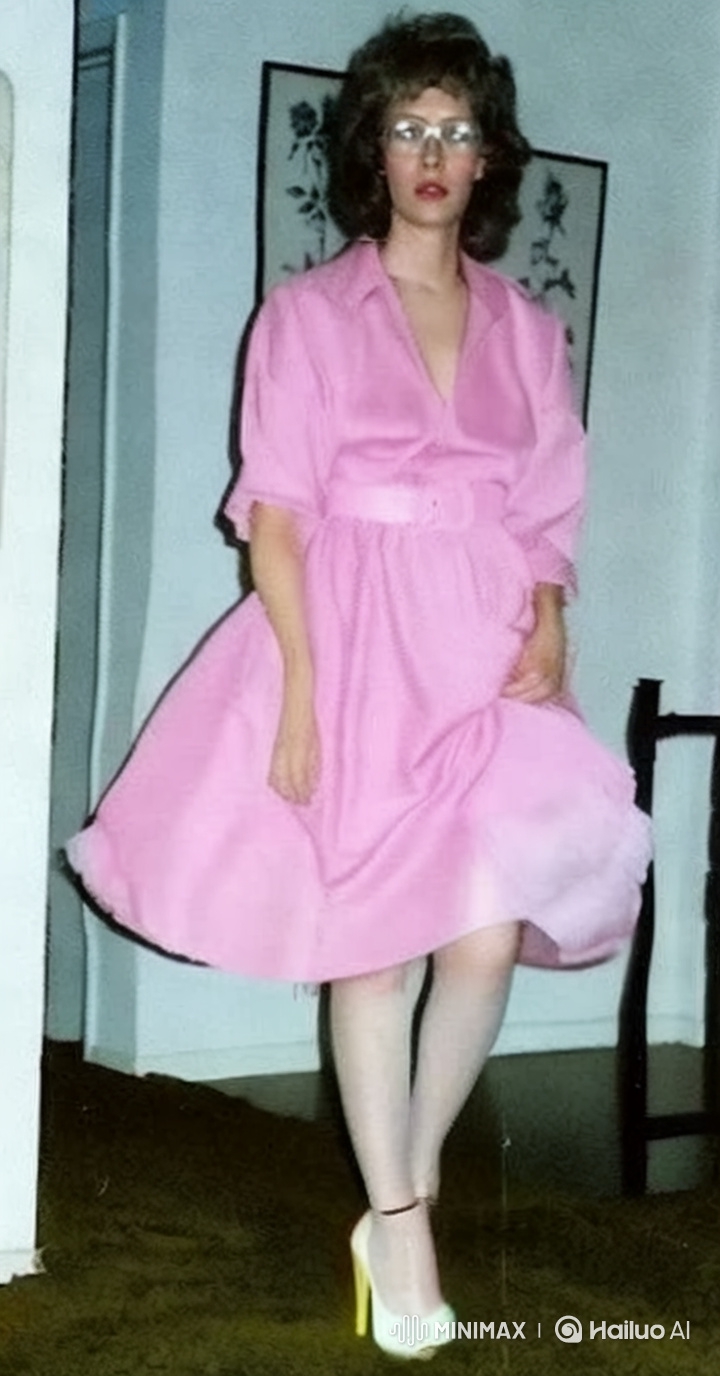 Graceful Girl in Pink Dress Twirls with Joy