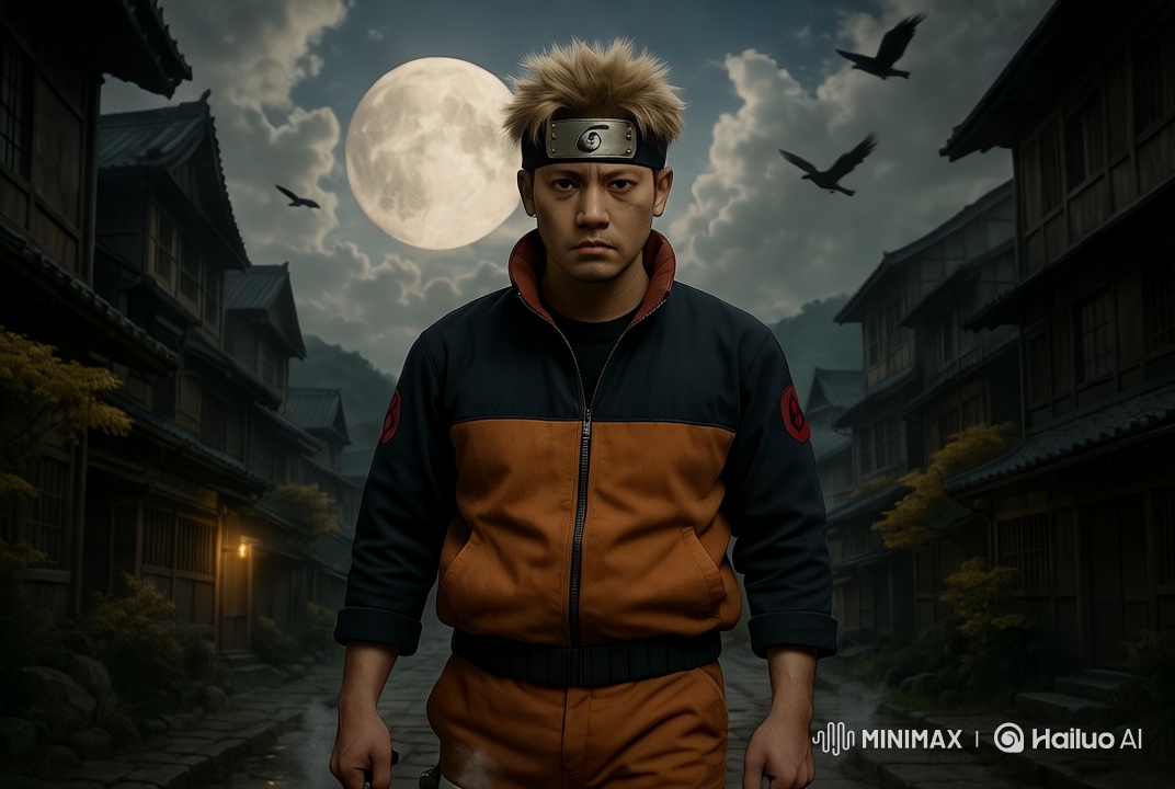 Ninja's Tense Night Patrol in Desolate Village
