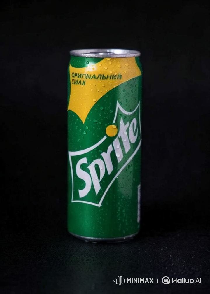 Refreshment Emerge: Chilled Sprite in Moody Cinematic Shot