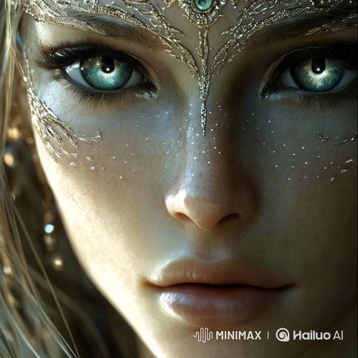 Cosmic-Eyed Woman: Capturing Elegant Gaze in High Aesthetic Makeup