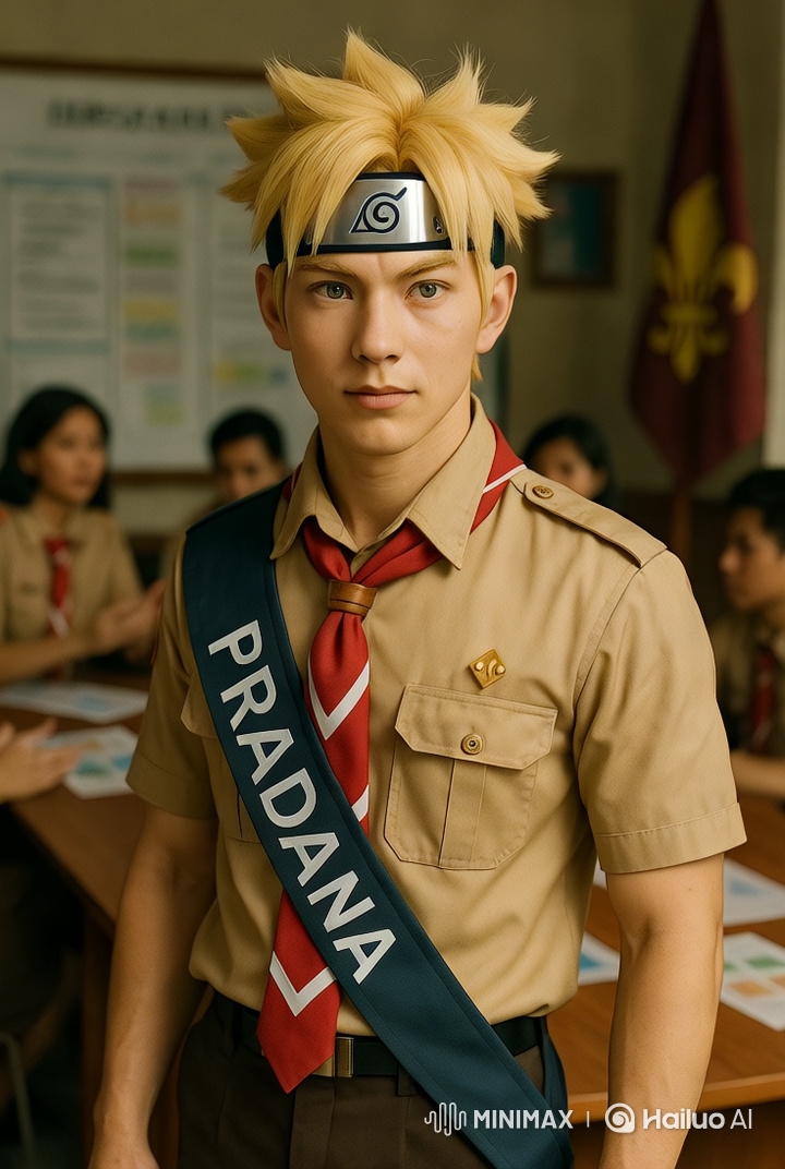 Young Scout Leader Commands Attention in 4K Cinematic Scene