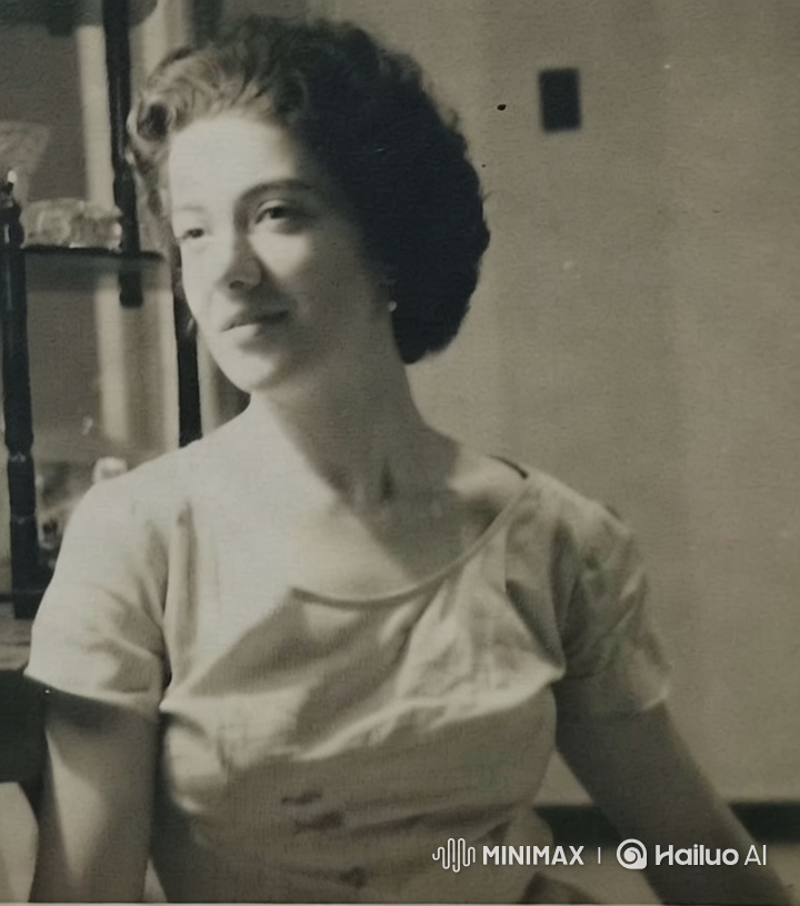 Timeless Grace: A Woman's Serene B&W Portrait