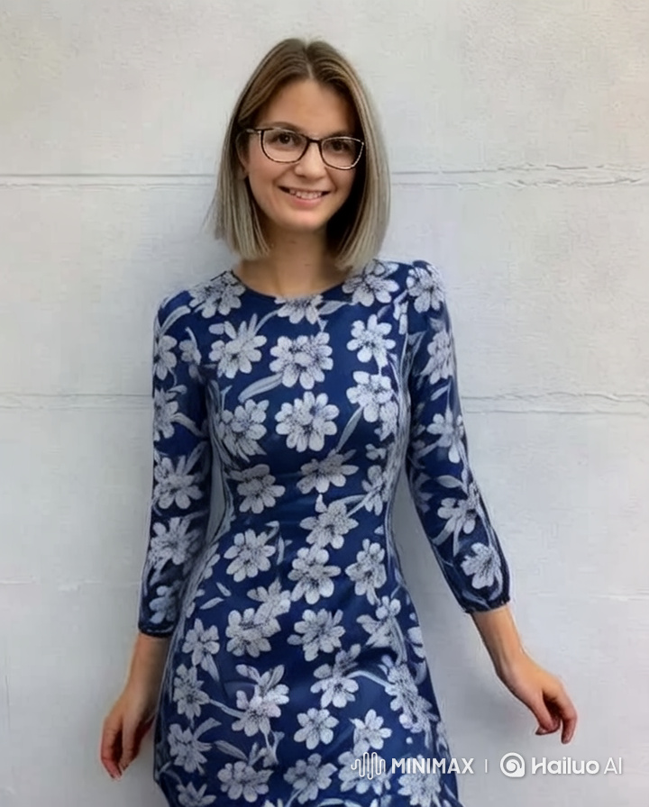French Girl Showcases Graceful Presence in Elegant Dress