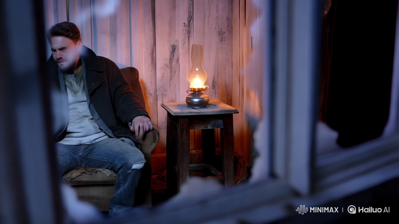 Mysterious Night Scene: Jonas in a Desolate Room