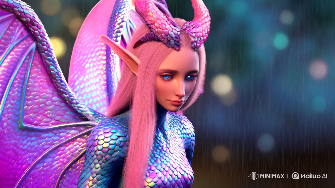 Fantasy Portrait: Ethereal Dragon-Winged Fairy