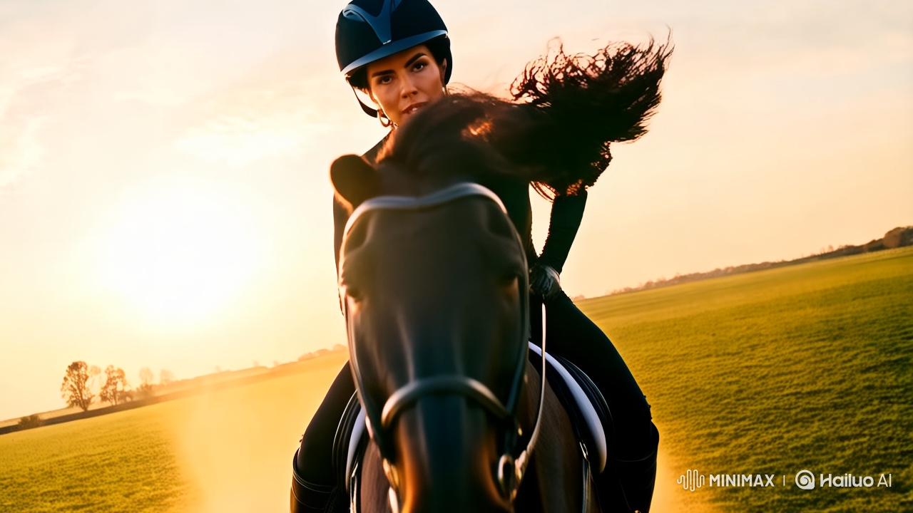 Epic Trail of a Determined Rider on Golden Field