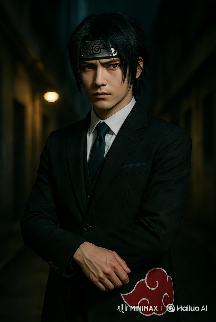 Sasuke Cosplay in Noir Alley Slow-Mo